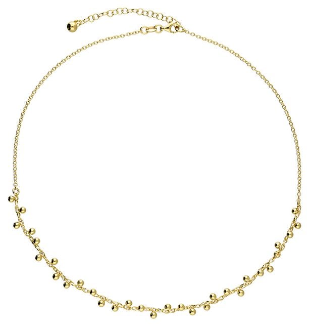 James Moore H6348/Y Gold Plated Ball And Chain Necklace Jewellery