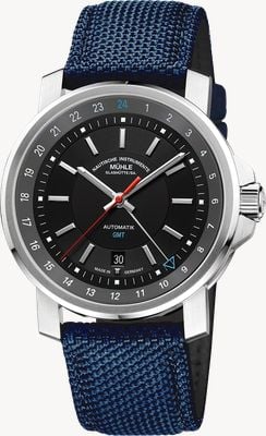 Mühle Glashütte 29er Big GMT Automatic (42.4mm) Black Dial / Nautic-Blue Canvas Strap M1-25-93-CB-I
