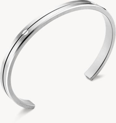 Herbelin Newport Bangle - Brushed And Polished Stainless Steel - 7mm (One Size) JN7AB