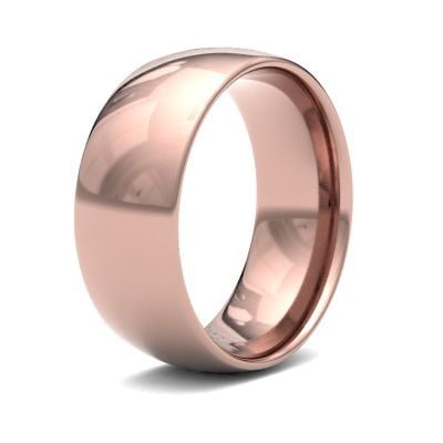 James Moore Wedding Rings | 9ct Rose Gold | 8mm | Light | Traditional Court | AG_8LLC-9R