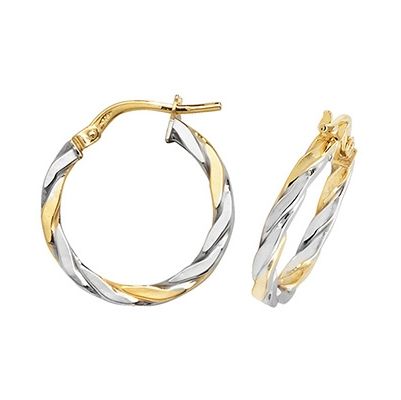 Treasure House ER1041YW-15 9ct Yellow And White Gold 2 Tone Jewellery