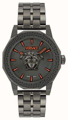 Versace Men's MEDUSA DECO (43mm) Grey Dial / Grey-Tone Stainless Steel Bracelet VE9I00524