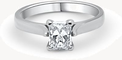Platinum Radiant Cut Diamond Ring 0.70ct E Vs2 J40713