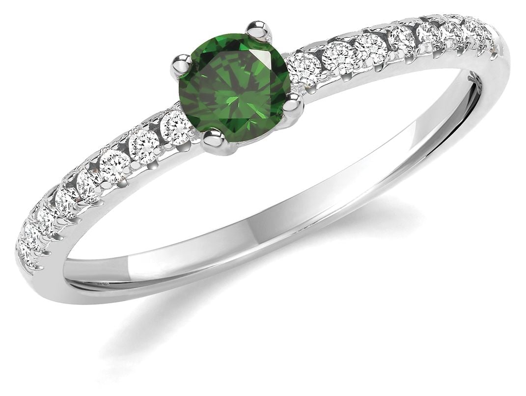 Treasure House G7550EM/M SILVER RHOUIUM PLATED CZ SOLITAIRE Jewellery