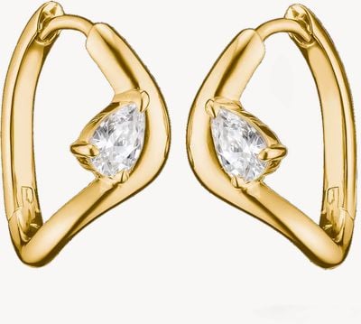 Thomas Sabo Hoop Earrings With White Zirconia In Teardrop Shape CR763-M01-14
