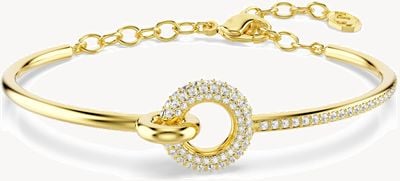 Swarovski Dextera bangle, Round cut, White, Gold-tone plated 5743568
