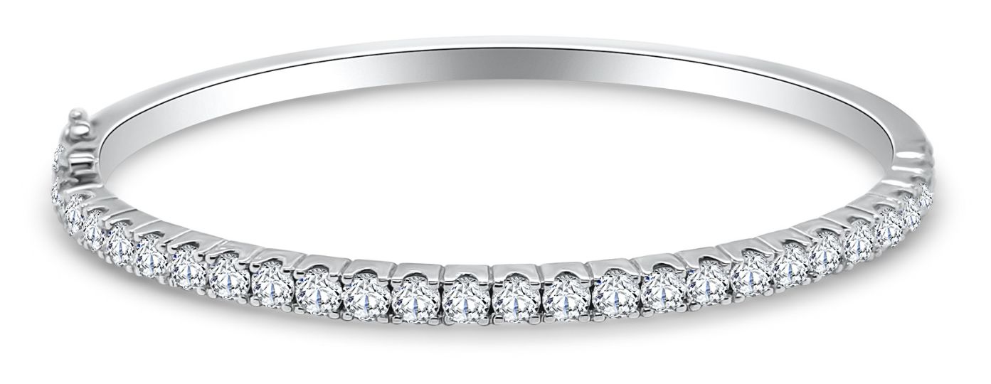 James Moore BL3RD350 18ct White Gold Diamond Bangle 3.50ct F Jewellery