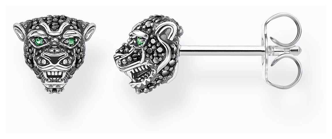 Photos - Earrings Thomas Sabo H2110-845-11 Stud  | Black Cat Heads | Jewellery Sterling Silver H2110-845-11