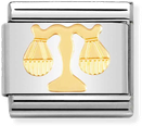 Nomination Classic Libra 18ct Gold & Steel Charm 030104/07