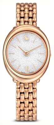Swarovski Imber Oval (30mm) Silver Crystalline Dial / Rose Gold-Tone PVD Stainless Steel Bracelet 5717532