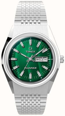 Timex Q Falcon Eye Stainless Steel Bracelet Green Dial TW2U95400