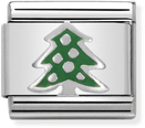 Nomination Classic Christmas Tree Sterling Silver & Steel Enamel Charm 330204/08
