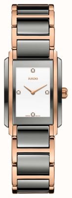 RADO Integral Diamonds (22.7mm) White Dial / Plasma High Tech Ceramic Rose Gold Stainless Steel Bracelet R20141712