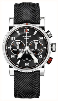 Hanhart PRIMUS Racer Automatic Chronograph (44mm) Black Dial / Black Textile Strap - M 741.210-3020