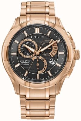 Citizen Classic 8700 Eco-Drive Perpetual Calendar (42mm) Brown Dial / Rose-Gold Stainless Steel Bracelet BL8163-50X