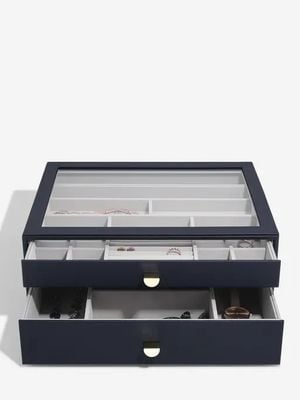 Stackers Supersize Set Of 2 Jewellery Box Navy 76056