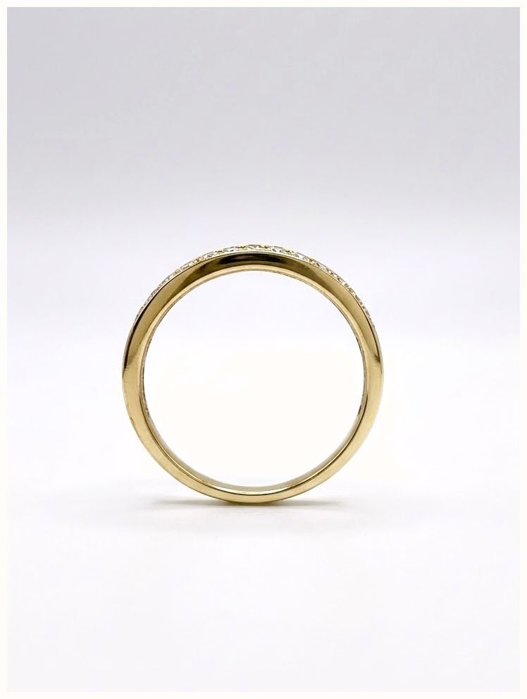 0.25ct Natural Round Brilliant Diamond 9ct Yellow Gold Half Eternity Ring RD566/N - alternate view 3