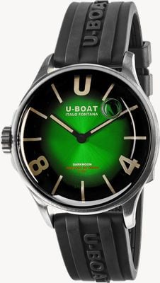U-Boat Darkmoon SS (41.5mm) Noble Green Soleil Dial / Black Vulcanised Rubber Strap 9502/B