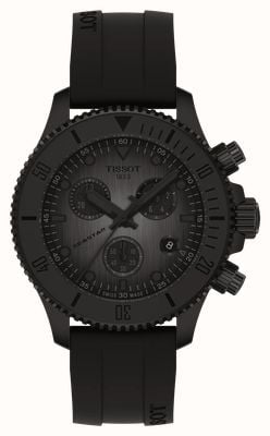 Tissot Seastar 1000 Quartz Chronograph (38mm) Graded Grey-Black Dial / Black Silicone Strap T1202173706100