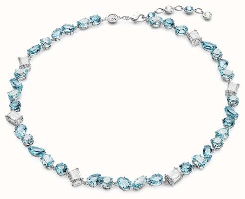 Swarovski Gema Necklace Rhodium Plated Blue and White Crystals 5666007