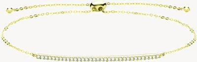 Treasure House 9ct Yellow Gold Cubic Zirconia Bar Pull Bracelet BR629