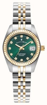 Jacques Du Manoir Inspiration Classic (26mm) Green Dial / Two-Tone Stainless Steel Bracelet JWL02104