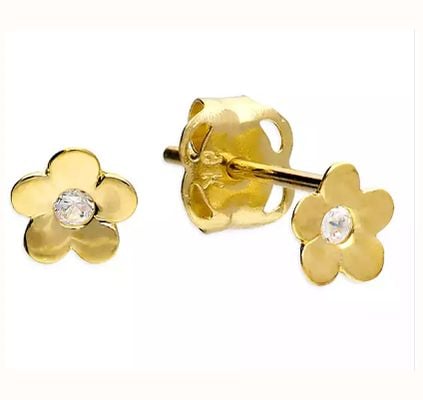 James Moore CME 9ct Yellow Gold Small Daisy Stud Earrings R9815/C