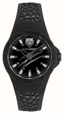 Plein Sport THUNDERSTORM 3-Hand (40mm) Black Dial / Black Silicone Strap PSBBA0423