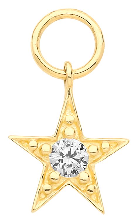 James Moore TH EPN007 9ct Yellow Gold 5 Point Centre Cubic Jewellery