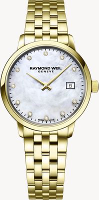 Raymond Weil Toccata Classic Diamond Quartz (29mm) Mother-of-Pearl Dial / Gold PVD Stainless Steel Bracelet 5985-P-97081