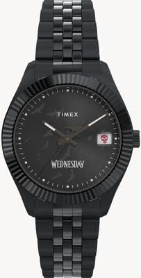 Timex x WEDNESDAY Legacy (36mm) Black Dial / Black PVD Stainless Steel Bracelet TW2Y19600