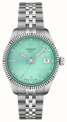 Tissot Ballade Quartz (34mm) Green Guilloché Dial / Stainless Steel Bracelet T1562101109100