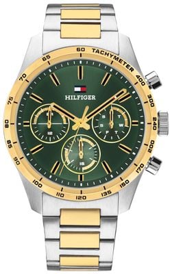 Tommy Hilfiger Hampton Green Dial Two Tone Bracelet Watch 1792279