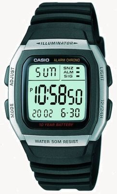 Casio Digital Retro Illuminator (35.7mm) Digital Dial / Black Resin W-96H-1AVES