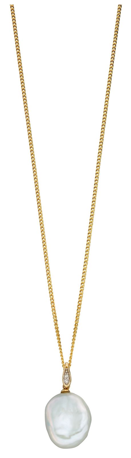 Elements Gold GP2171W 9k Yellow Gold Baroque Pearl And Jewellery