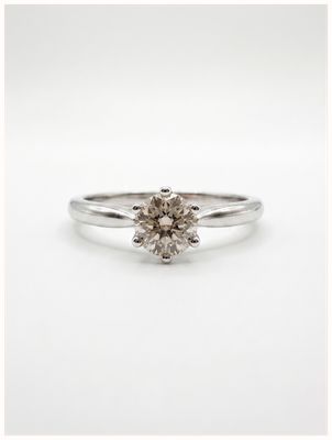 e alexandra 9ct White Gold Diamond Set Solitaire Ring 0.25cts Dr868w J2275