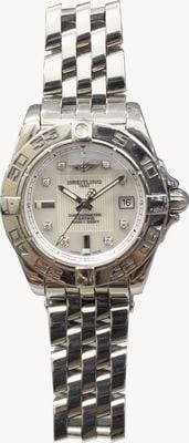 Pre-owned Breitling Cockpit Quartz Chronometre (31mm) Mother-of-Pearl Dial / Stainless Steel Bracelet Watch J8500