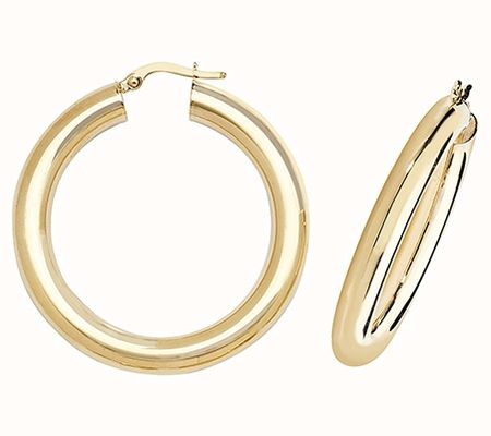 James Moore TH 9k Yellow Gold Hoop Earrings 30 mm ER1005-30