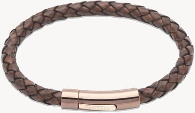 Unique & Co Antique Brown Leather | Steel Clasp | Bracelet B321ADB/21CM