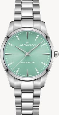 Hamilton Jazzmaster Quartz (40mm) Turquoise Sunray Dial / Stainless Steel Bracelet H32461161
