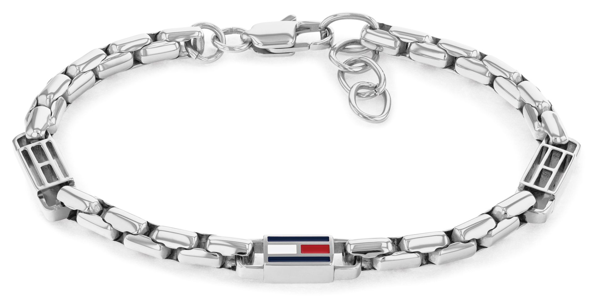 Tommy Hilfiger 2790674 3D Flag Metal Silver Chain Bracelet Jewellery