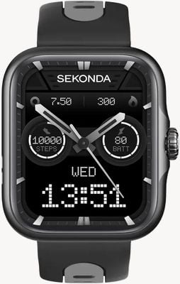 Sekonda Motion Pro GPS Smartwatch (39mm) AMOLED Display / Black Silicone Strap Watch 30240