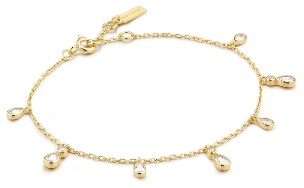 Ania Haie B078-02G Gold Plated Polished teardrop CZ dangle Jewellery