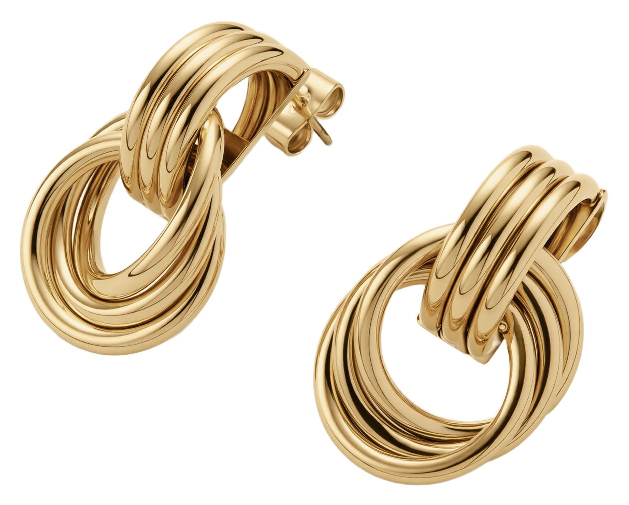 D.LOUISE NAE-14 Gold Plated Knot Statement Studs Jewellery
