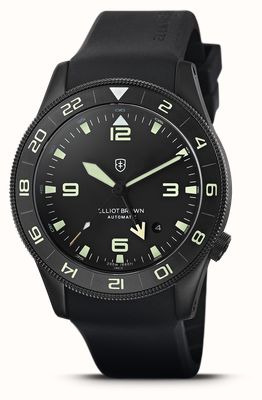 Elliot Brown Holton Professional Automatic GMT (43mm) Black Dial / Black Rubber Strap 101-A20-R06