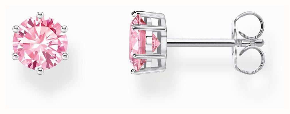 Thomas Sabo Brilliant Cut Pink Zirconia Sterling Silver Stud Earrings H2301-051-9