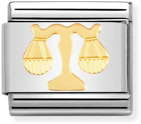 Nomination Classic Libra 18ct Gold & Steel Charm 030104/07
