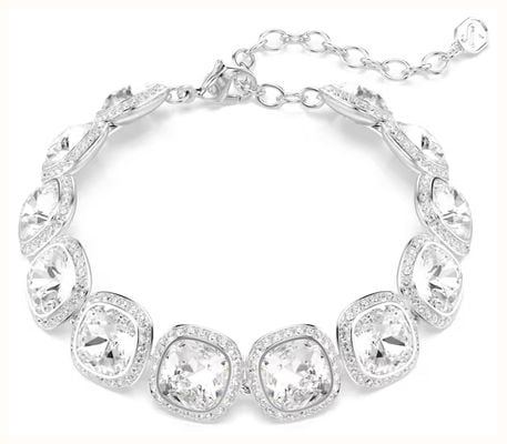 Swarovski Una Angelic bracelet, Cushion cut, White, Rhodium plated 5751558