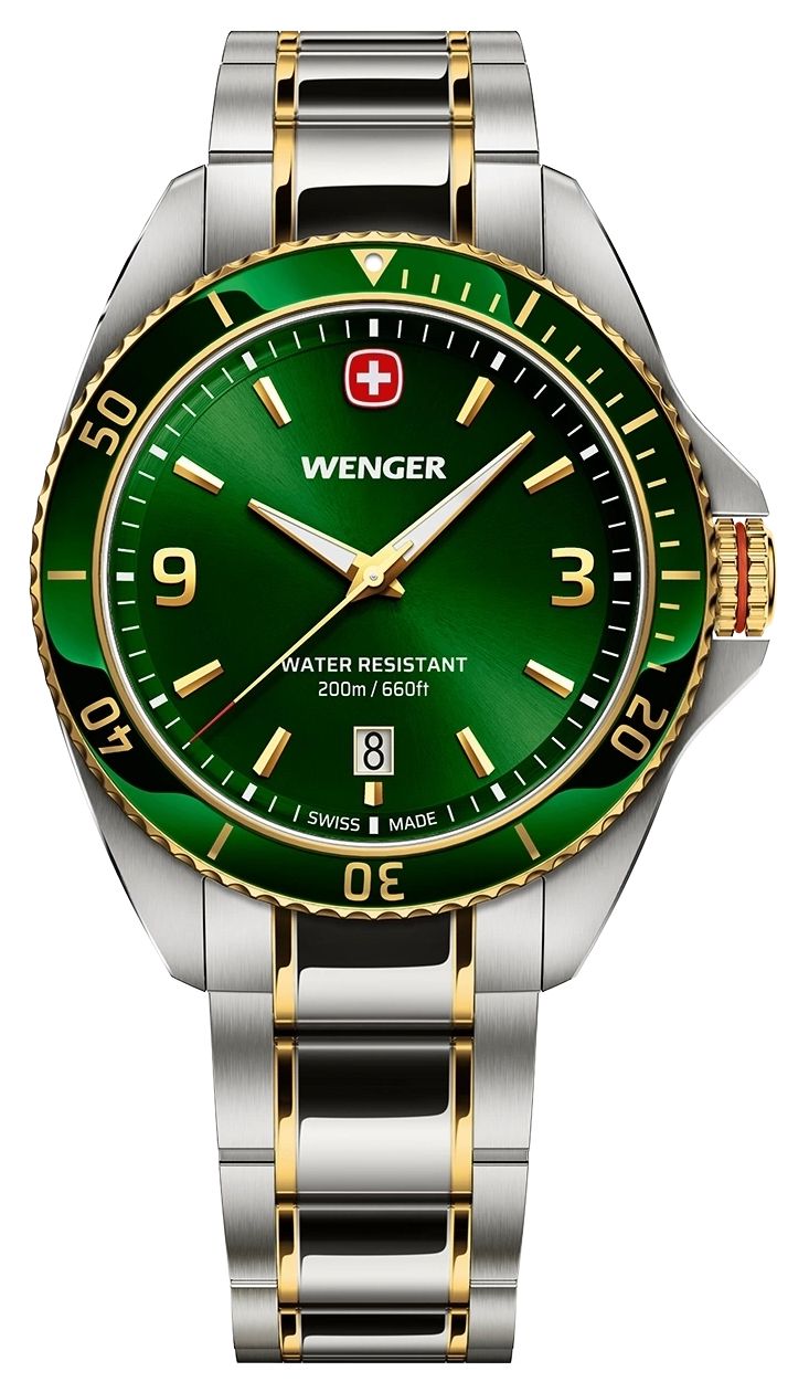 Wenger 01.2031.105 Executive Quartz (40mm) Green Sunburst Watch