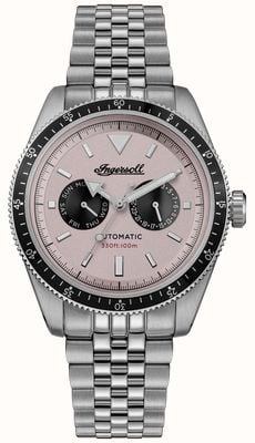 Ingersoll THE OUTLAW Automatic Day/Date (43mm) Pink Dial / Stainless Steel Bracelet I17201